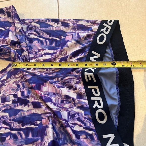 Nike Pro Tight Pants 1X Purple Women Dri-Fit Athletic Mid Rise - Picture 5 of 6